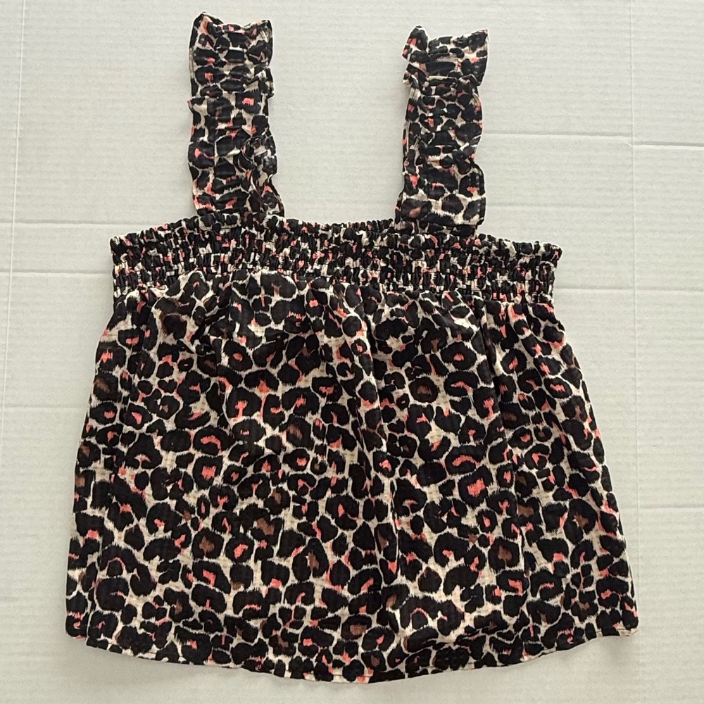 Who What Wear Animal Print Ruffle Too